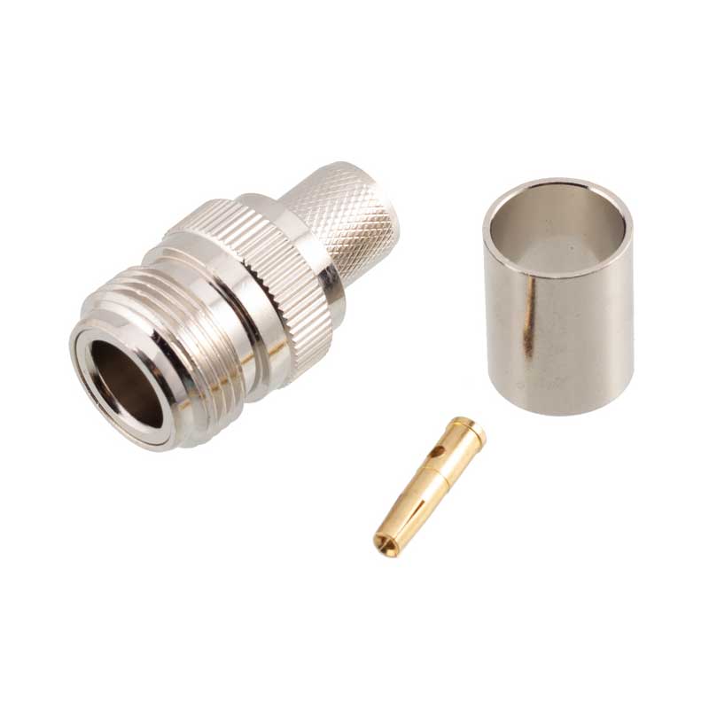 N-Type Female Straight Semi-Threaded Receptacle, Interface-7