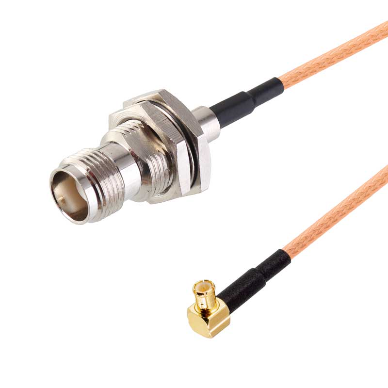 TNC-K(Female Hex Nut)-of-MCX-JW(Male Right-Angle)-RG316